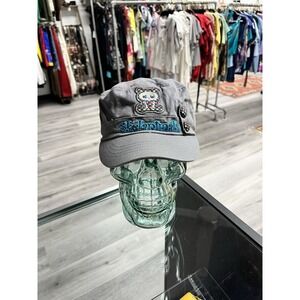 Vintage Y2K Hot Topic Skelanimals Paperboy Newsboy Cadet Cap Hat SKELANIMALS